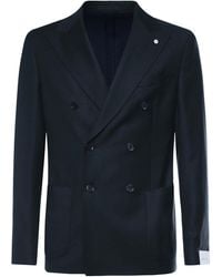 Lubiam - Double-Breasted Wool Blazer - Lyst