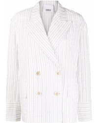Erika Cavallini Semi Couture - Cotton Blend Double Breasted Jacket - Lyst