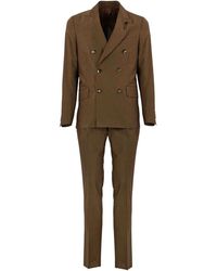 Lardini - Double-breasted Suit In Wool And Cotton - Lyst