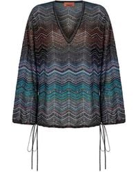 Missoni - Chevron Lam Viscose Oversized Blouse - Lyst