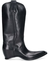 Maison Margiela - Heel-Less Squared Toe Leather Boots - Lyst