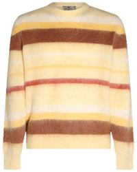 Etro - Cream Mohair And Wool Blend Stripe Sweater - Lyst