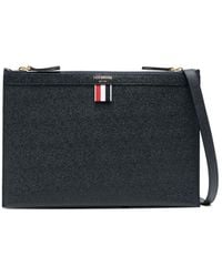 Thom Browne - Logo-Print Leather Cross Body Bag - Lyst
