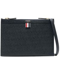 Thom Browne - Logo-Print Leather Cross Body Bag - Lyst