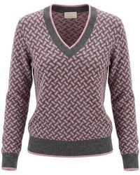 Drumohr - Long Sleeve V-Neck Sweater - Lyst
