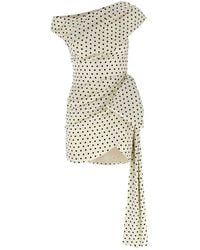 Self-Portrait - 'Polka Dot Satin Tie Side Mini' Dress - Lyst