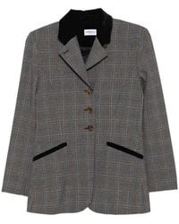 Marella - Stretch Twill Blazer With Velvet Details - Lyst