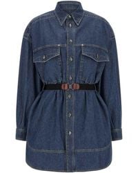 Versace - Chambray Denim Dress - Lyst