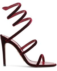 Rene Caovilla - Ren Caovilla Velvet Snake Sandals - Lyst