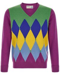 Ballantyne - Classic Diamond Intarsia Sweater - Lyst