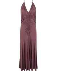 Self-Portrait - Jersey Drape Midi Dress - Lyst