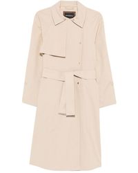Emporio Armani - Cotton Blend Trench Coat - Lyst
