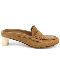 MM6 by Maison Margiela - Suede Sandals With Iconic Engraved Logo - Lyst