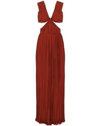 Chloé - Long Cut-out Dress In Silk - Lyst