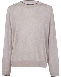 Brunello Cucinelli - Round Neck Sweater - Lyst