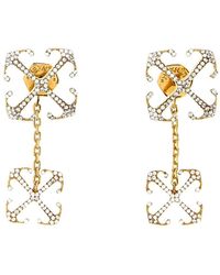 Off-White c/o Virgil Abloh - Double Arrow Strass Earrings Gold No Co - Lyst