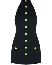 Balmain - Virgin Wool Short Dress - Lyst