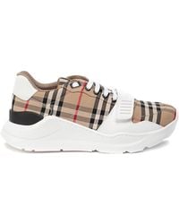 Burberry - Vintage Check Cotton Blend Sneakers - Lyst