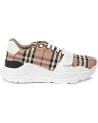 Burberry - Vintage Check Cotton Blend Sneakers - Lyst