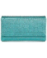 AMINA MUADDI - Caribbean-Colored Satin And Crystals Clutch - Lyst