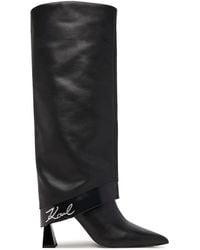 KARL LAGERFELD - Debutante Fold Hi Leg Boot - Lyst