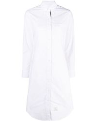 Thom Browne - Logo-Patch Cotton Shirtdress - Lyst