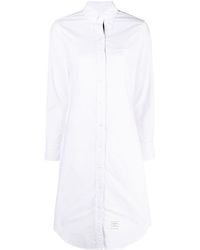 Thom Browne - Logo-Patch Cotton Shirtdress - Lyst