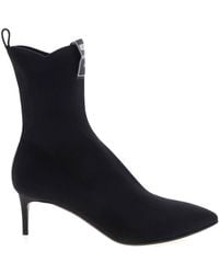 Moschino - Logo Label Pointed Ankle Boots - Lyst