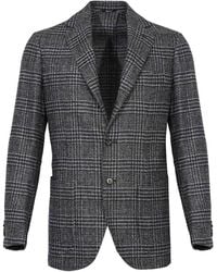 Sartorio Napoli - Single-Breasted Prince Of Wales Wool Jacket - Lyst