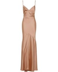 Elisabetta Franchi - Satin Gown Dress - Lyst