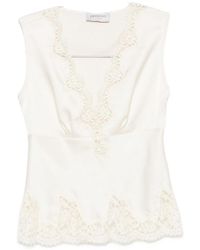 ERMANNO FIRENZE - Lace Detail Tank Top - Lyst