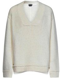 Tom Ford - Loose-Fit Alpaca Blend Pullover With V-Neck - Lyst