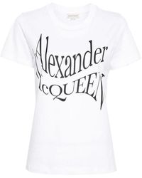 Alexander McQueen - Logo Print Crew Neck T-shirt - Lyst