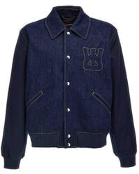 Wales Bonner - The Echo Denim Varsity Jacket - Lyst