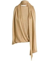 Alberta Ferretti - Lurex Mesh Top With Scarf - Lyst