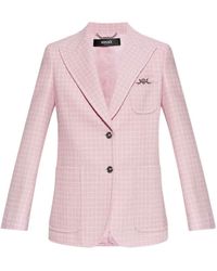 Versace - Check-Patterned Blazer - Lyst