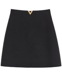 Valentino Garavani - Vlogo Signature Wool And Silk Skirt - Lyst