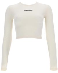 Jil Sander - Cropped Top With Logo - Lyst