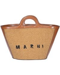 Marni - Small Tropicalia Leather Raffia Bag - Lyst