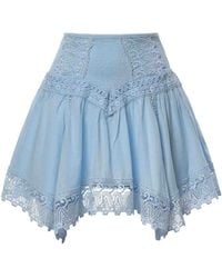 Charo Ruiz - Tala Cotton Voile And Lace Miniskirt - Lyst