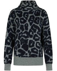 Stella McCartney - Leopard-Print Turtleneck Jumper - Lyst