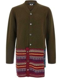 Comme Des Garcons Hommes Plus - Jacquard Insert Cardigan - Lyst