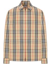 Burberry - Check Cotton And Linen Overshirt - Lyst