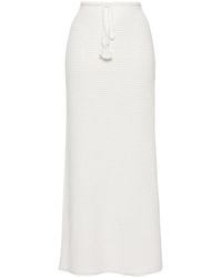 Self-Portrait - Sequinned Pointelle-Knit Maxi Skirt - Lyst