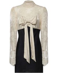 For Love & Lemons Coco Lace Sleeveless Mini Dress in Natural | Lyst