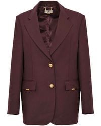 Elisabetta Franchi - Cool Wool Jacket With Jewel Plaques - Lyst