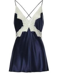Alberta Ferretti - Satin Top With Lace - Lyst