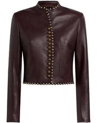 Etro - Studded Leather Jacket - Lyst