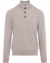 Brioni - Half-Button Up Sweater - Lyst