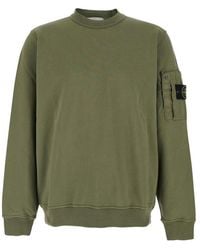 Stone Island - Military Cotton Crewneck Sweatshirt - Lyst